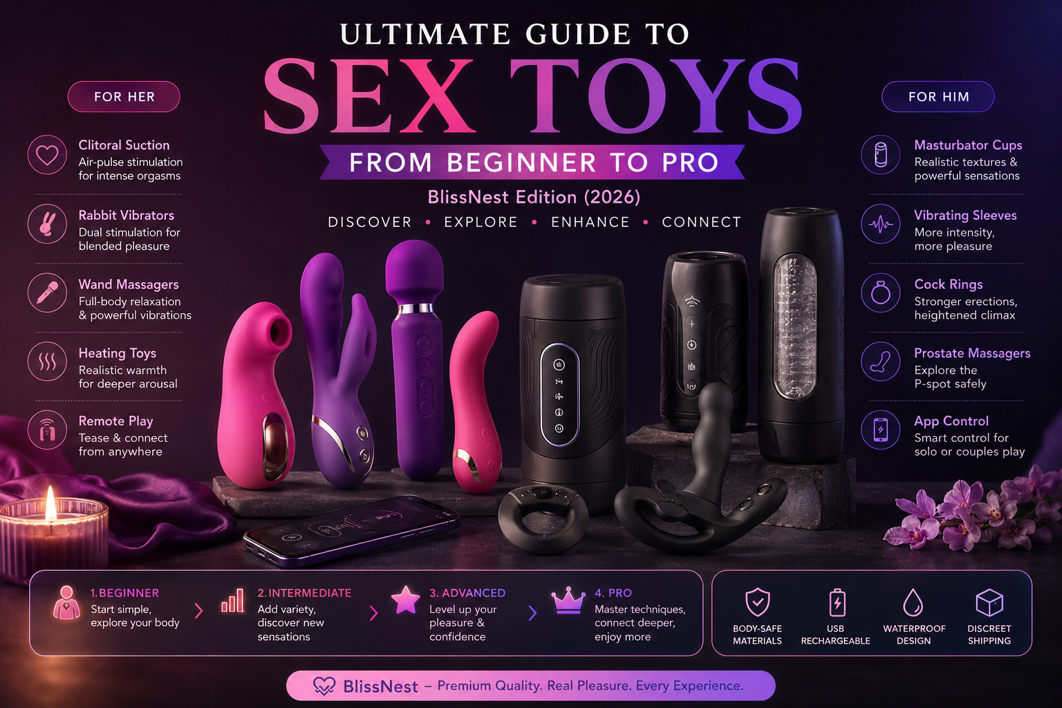 Beginner to Pro Sex Toy Guide: Best Vibrators, Masturbators & Pleasure Tips