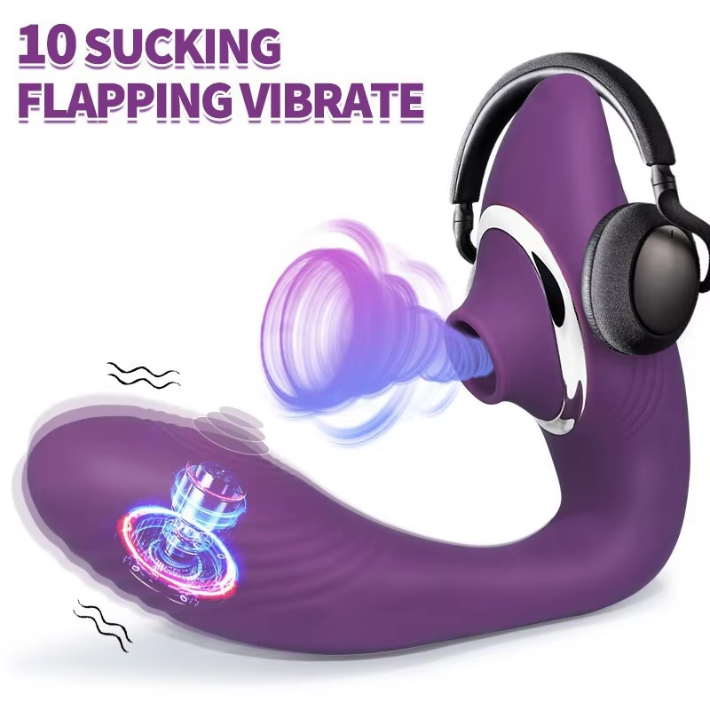 2-in-1 Suction & Vibration Massager – 100 Sensation Patterns USB Rechargeable Silicone Toy