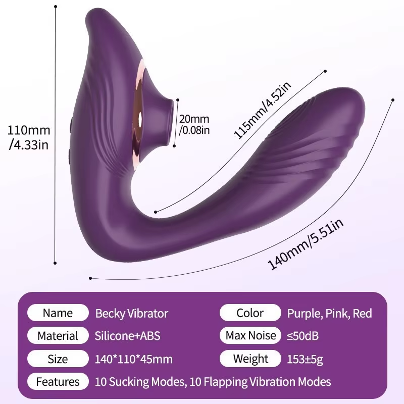 2-in-1 Suction & Vibration Massager – 100 Sensation Patterns USB Rechargeable Silicone Toy