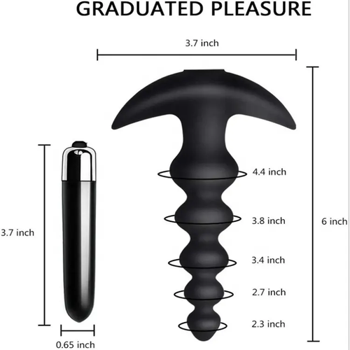 10-Frequency Vibrating Anal Plug - Waterproof Battery Powered Butt Plug for Men & Women