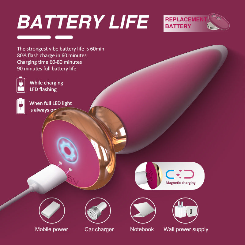 Wireless Remote Control Anal Plug - 10-Speed USB Rechargeable Vibrating Prostate Massager