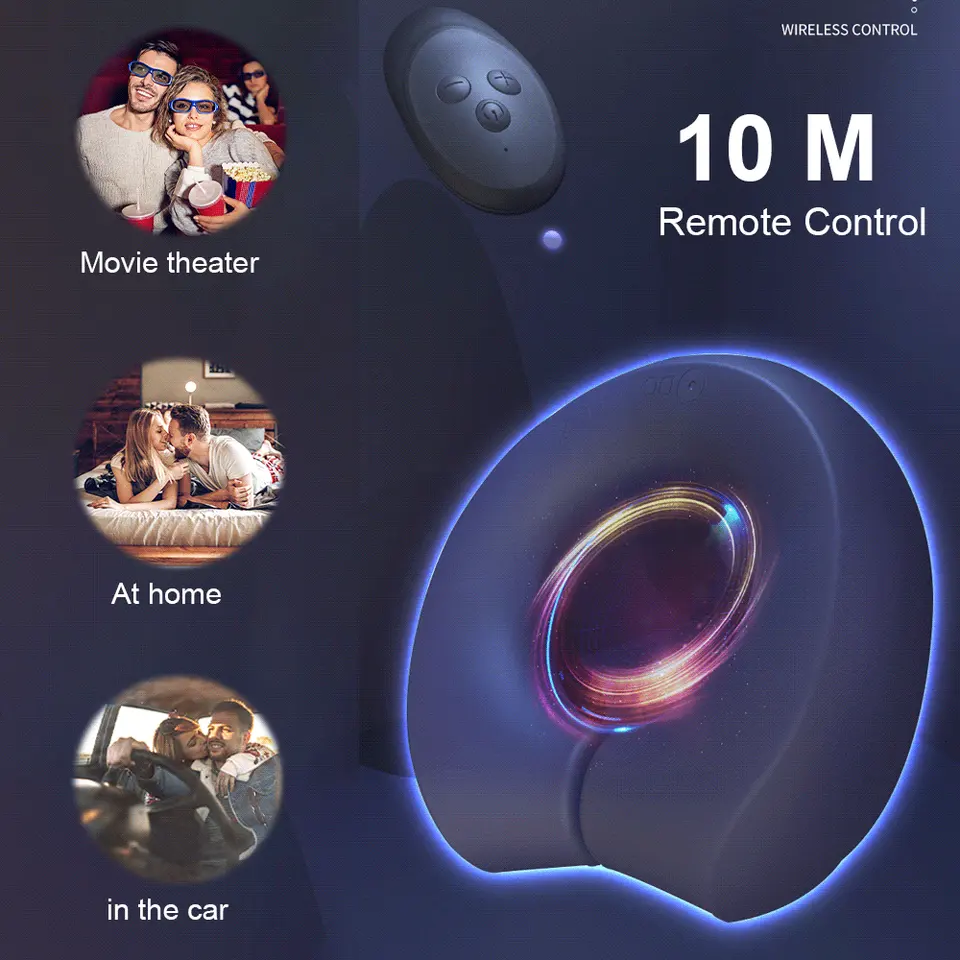10-Speed Vibrating Cock Ring with Wireless Remote - Waterproof Stamina Booster Ring - USB Charging