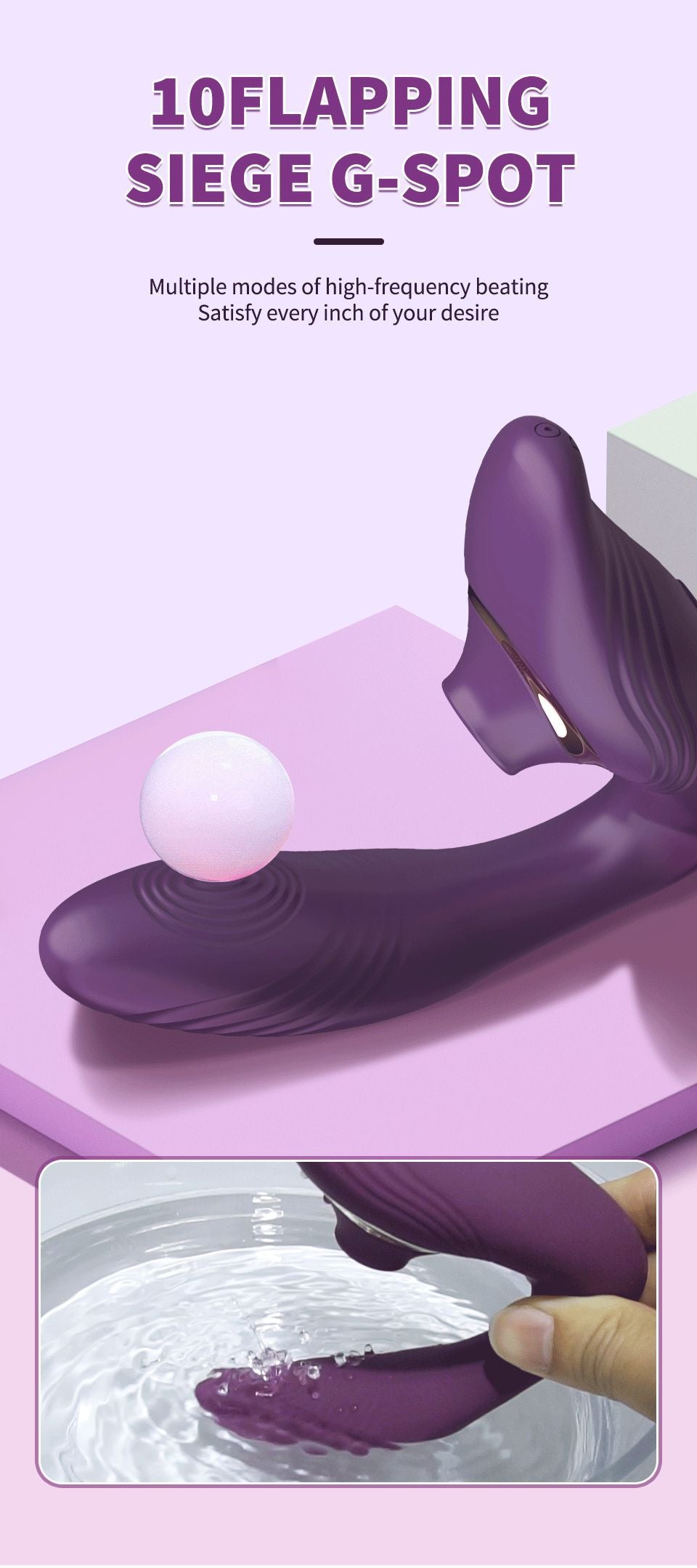 2-in-1 Suction & Vibration Massager – 100 Sensation Patterns USB Rechargeable Silicone Toy
