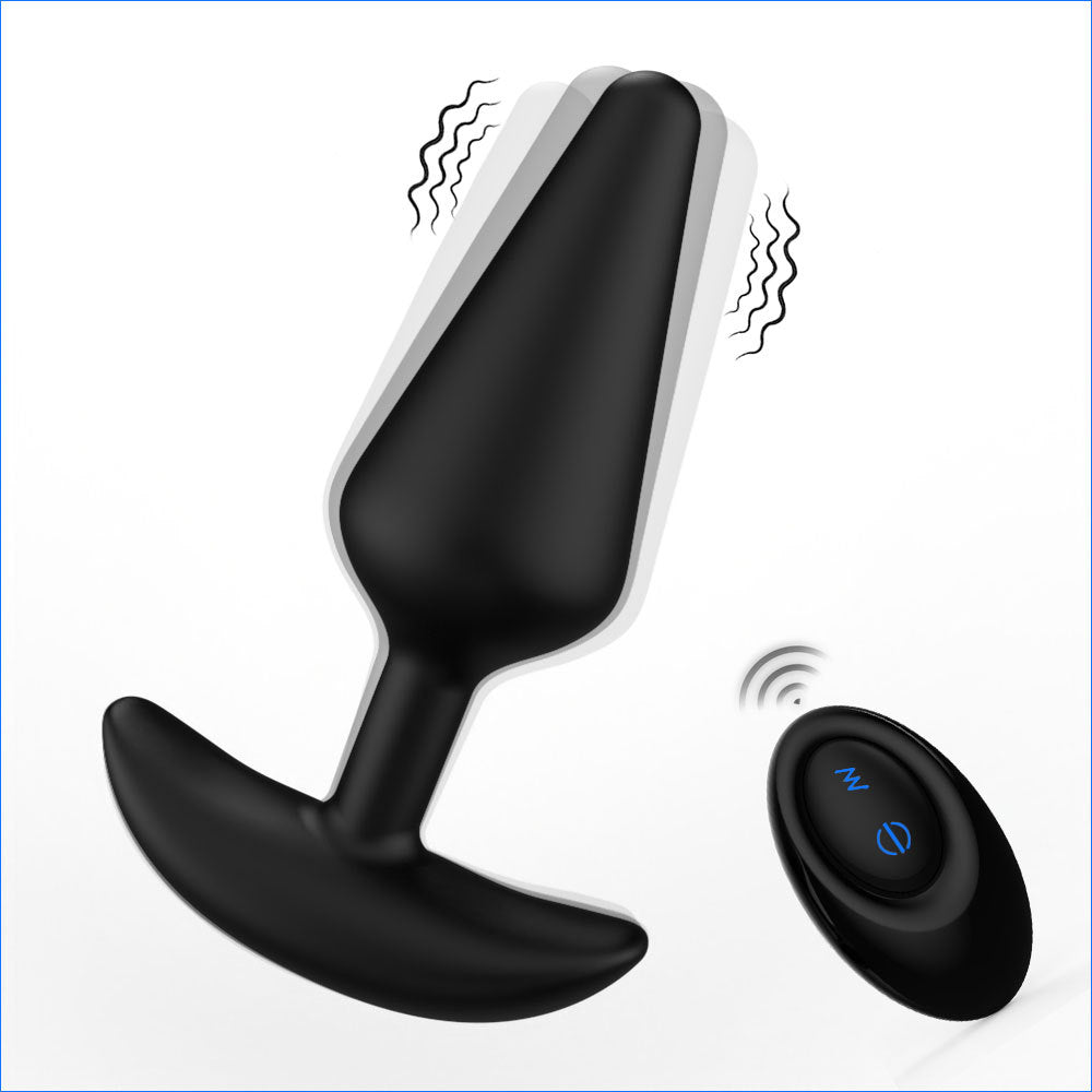 Multi-Size Remote Control Anal Plug Set - 12-Frequency USB Rechargeable Vibrating Butt Plug