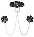 Premium PU Leather BDSM Collar – 131g Weighted Erotic Neck Restraint – Adjustable Bondage Choker with Heavy-Duty D-Ring - Black