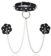 Premium PU Leather BDSM Collar – 131g Weighted Erotic Neck Restraint – Adjustable Bondage Choker with Heavy-Duty D-Ring - Black