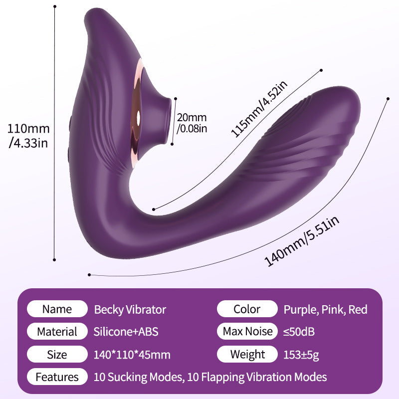 2-in-1 Suction & Vibration Massager – 100 Sensation Patterns USB Rechargeable Silicone Toy