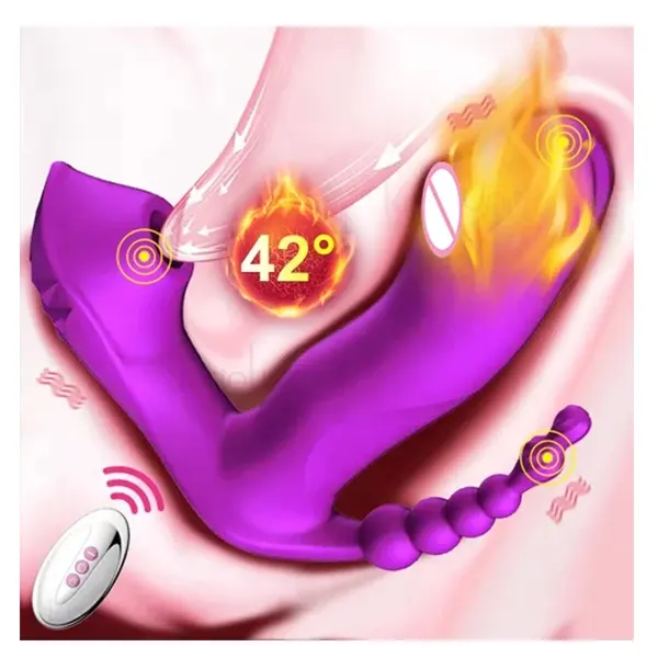 Luxury Warming Massager – 7-Mode Suction & Vibration with Wireless Remote