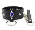 Premium 38.5cm PU Leather BDSM Collar – 175g Heavy-Duty Neck Restraint – Adjustable Erotic Choker with Reinforced D-Ring - Black