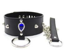 Premium 38.5cm PU Leather BDSM Collar – 175g Heavy-Duty Neck Restraint – Adjustable Erotic Choker with Reinforced D-Ring - Black