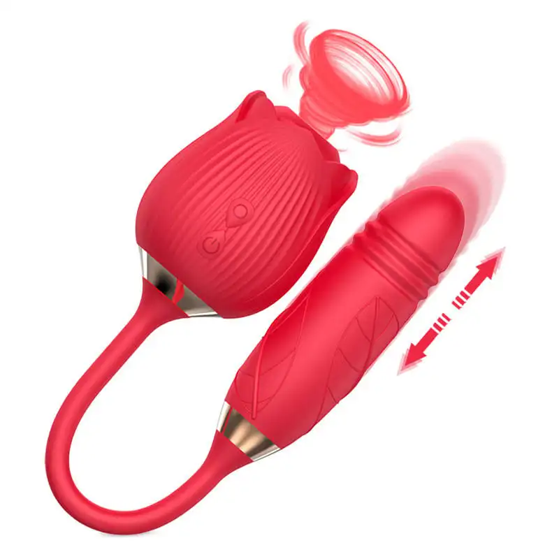 Dual-Action Suction & Thrusting Vibrator – 10 Modes Body-Safe Silicone Massager