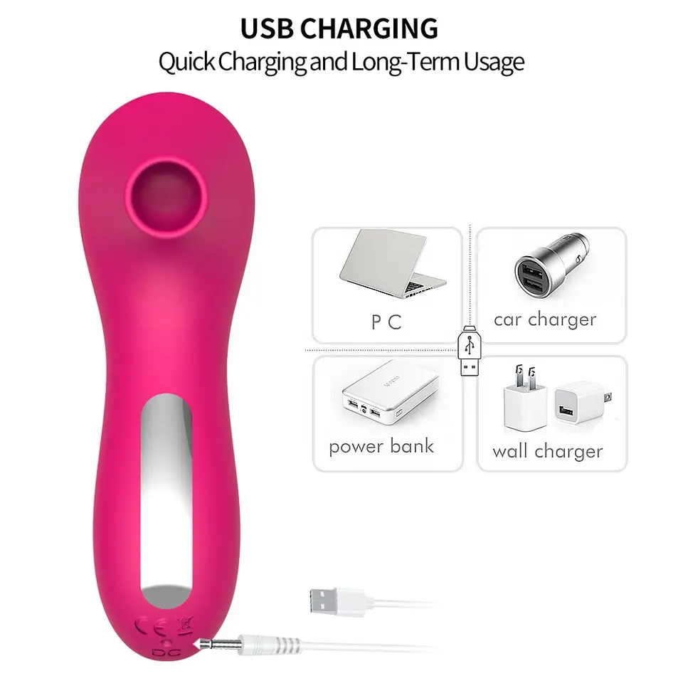 2-in-1 Suction & Vibration Massager – Compact USB Rechargeable Silicone Device