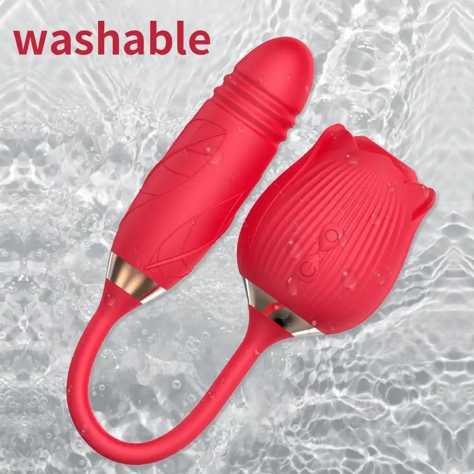 Dual-Action Suction & Thrusting Vibrator – 10 Modes Body-Safe Silicone Massager