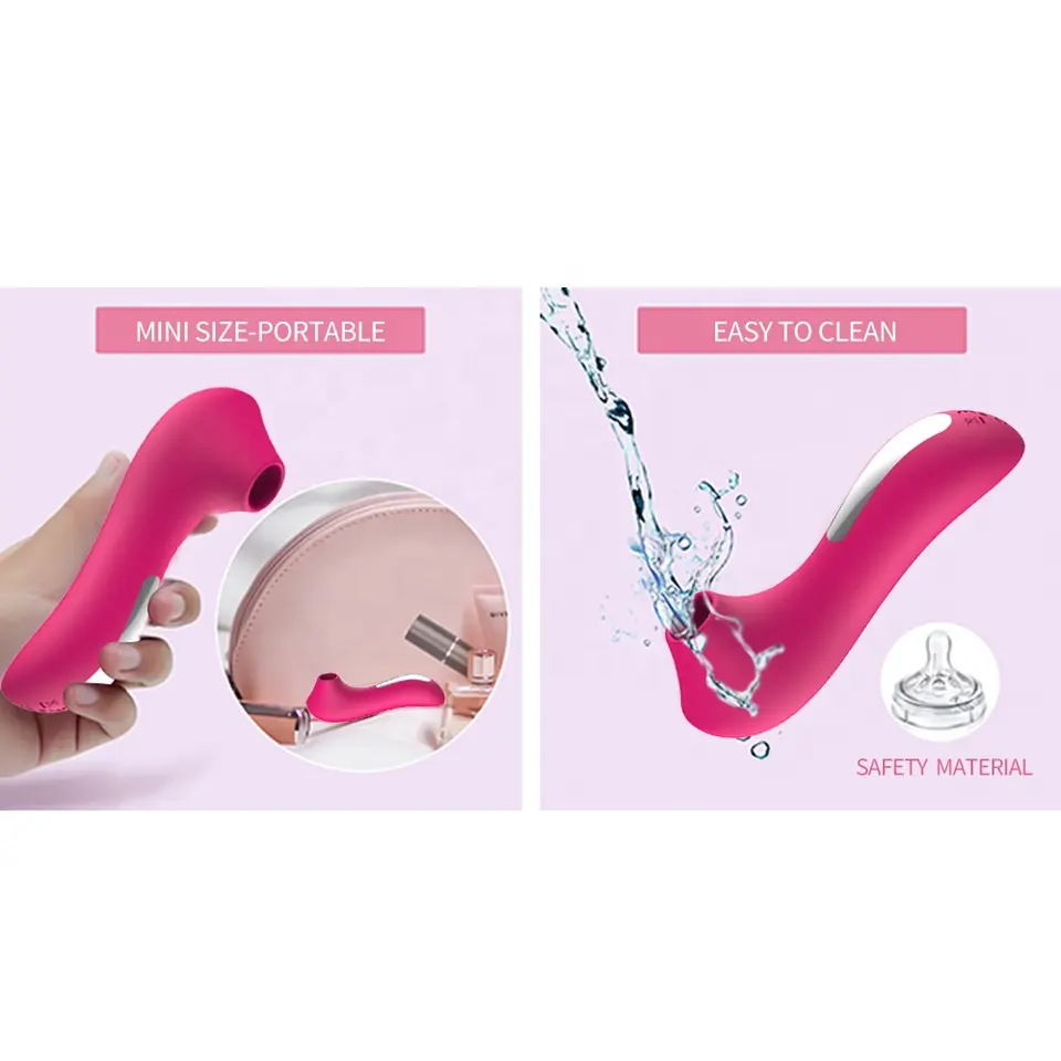 2-in-1 Suction & Vibration Massager – Compact USB Rechargeable Silicone Device