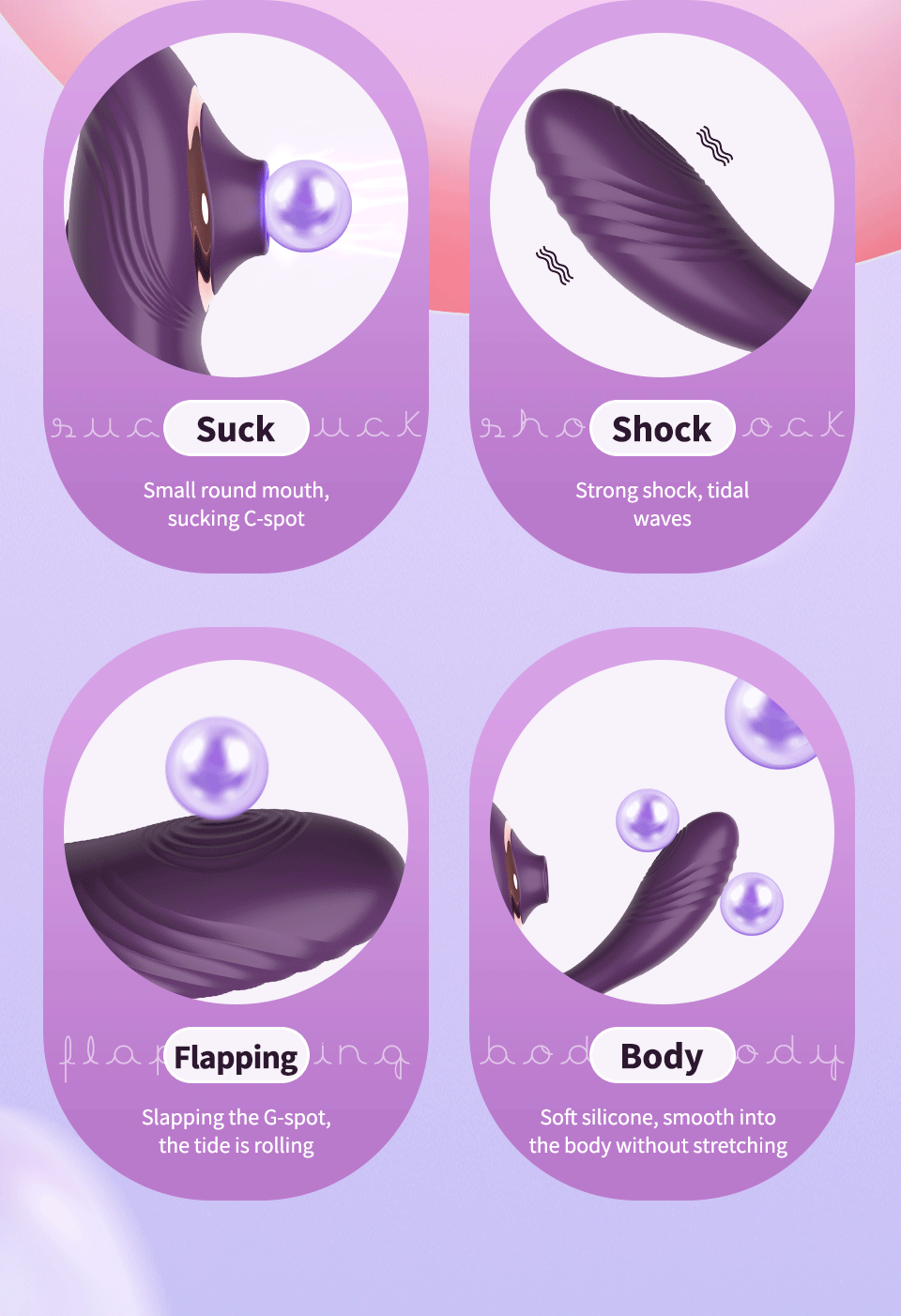 2-in-1 Suction & Vibration Massager – 100 Sensation Patterns USB Rechargeable Silicone Toy