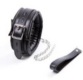 Premium 53x6cm Wide Nylon BDSM Collar – 180g Heavy-Duty Neck Restraint – Adjustable Padded Comfort Choker for Bondage Play