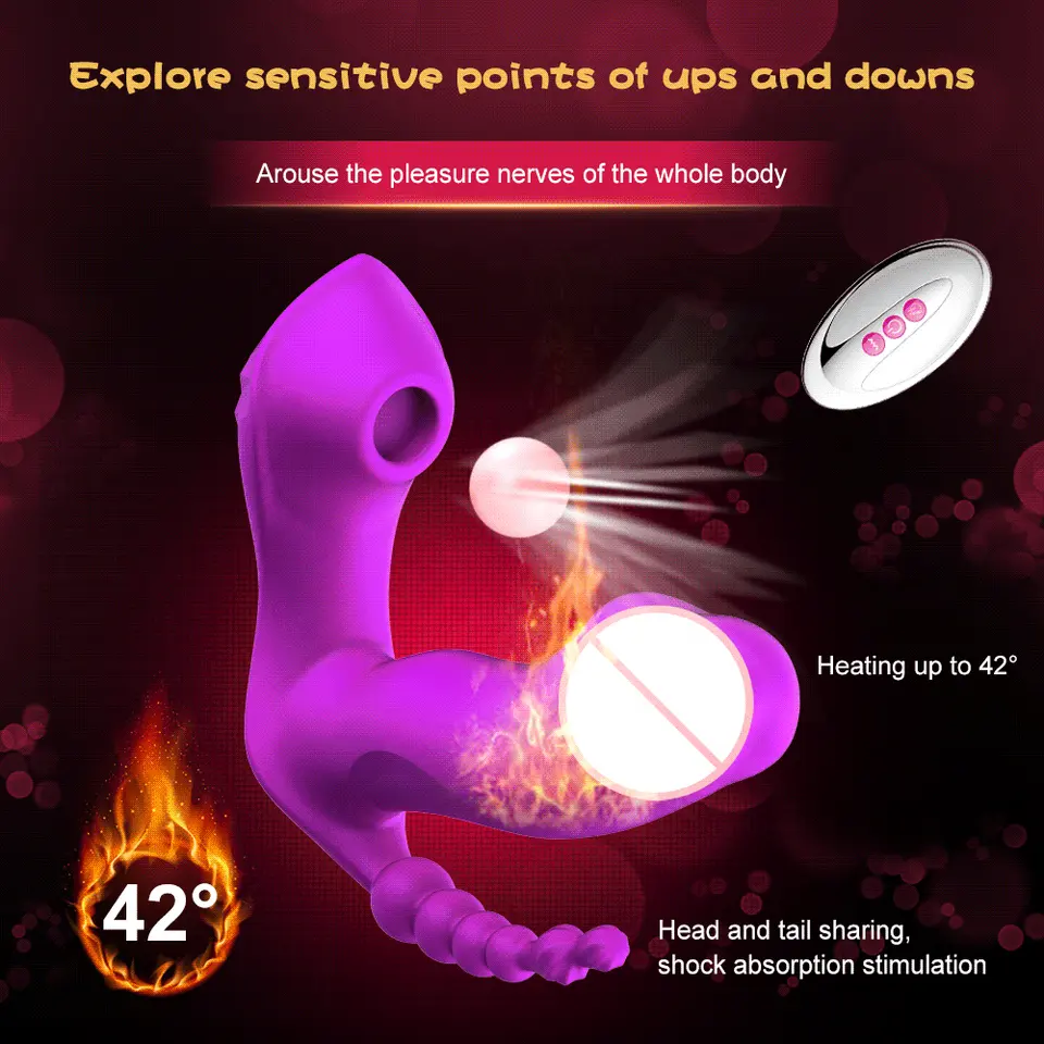 Luxury Warming Massager – 7-Mode Suction & Vibration with Wireless Remote