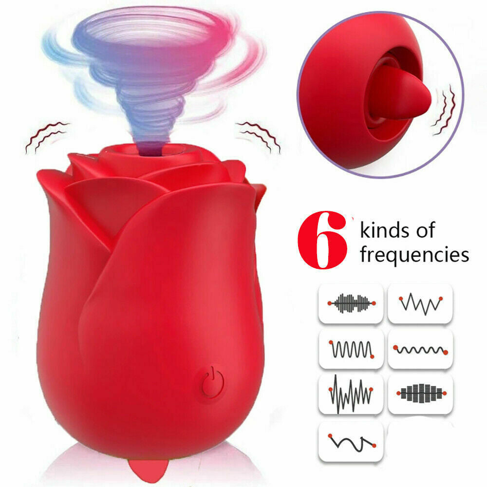 2-in-1 Suction & Licking Vibrator – Waterproof Silicone Intimate Massager
