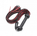 Premium 64.5cm PU Leather Spanking Paddle & Whip – 168g Lightweight Erotic Slapper - Black & Red