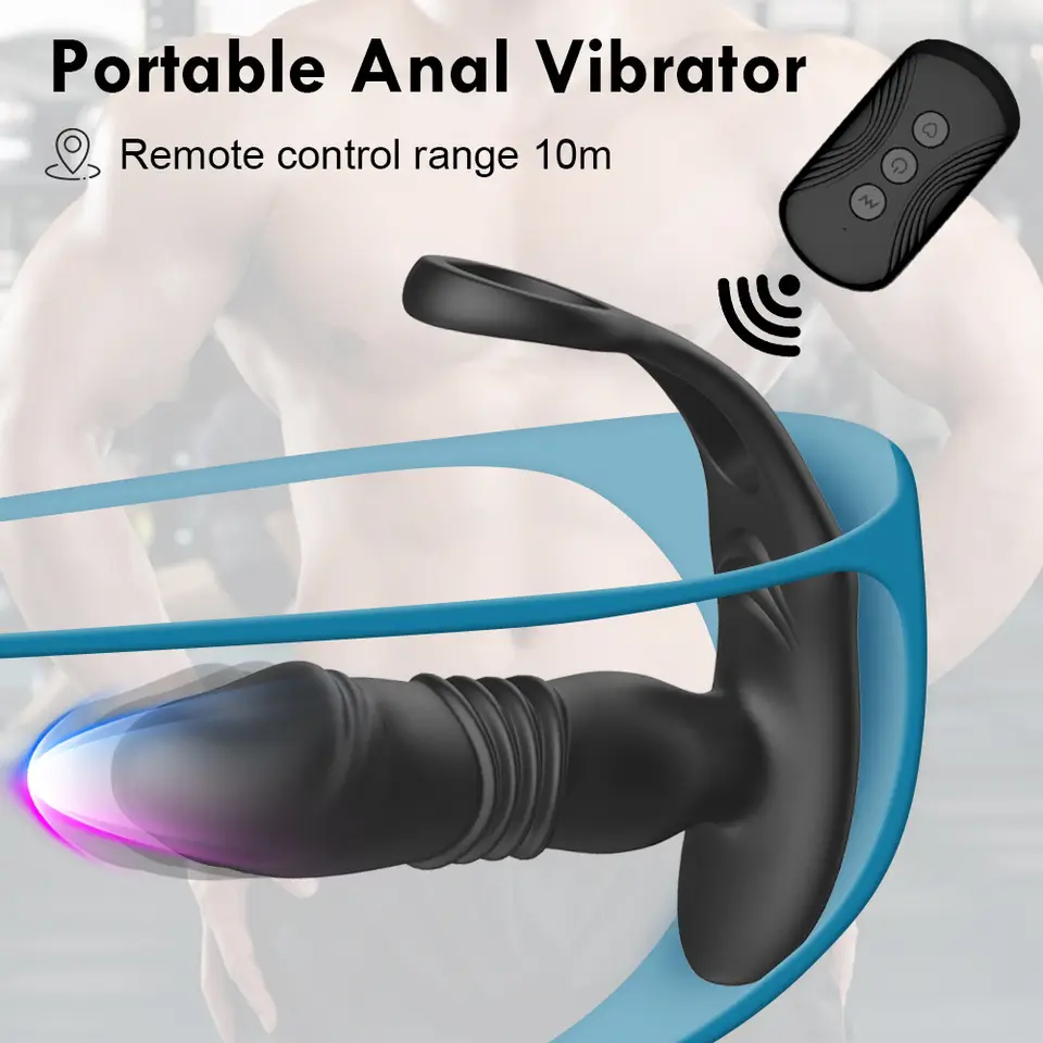 Automatic Thrusting Vibrating Anal Plug - 7 Frequency Remote Control Prostate Massager