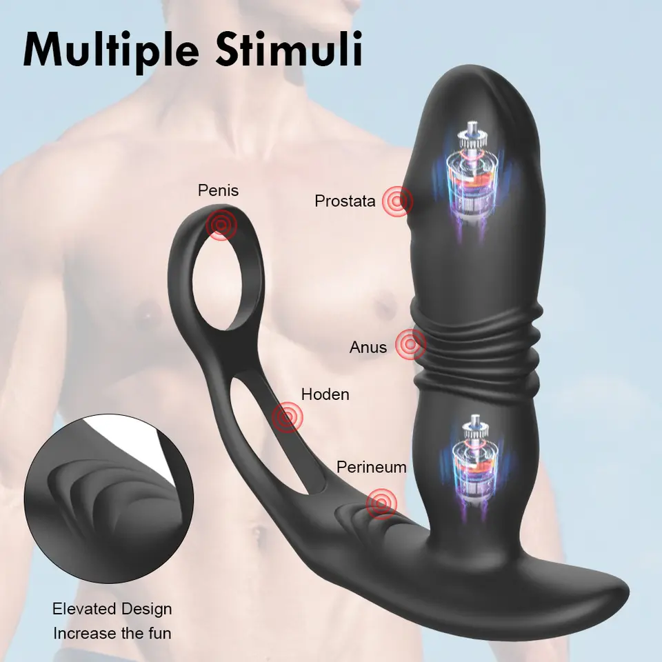 Automatic Thrusting Vibrating Anal Plug - 7 Frequency Remote Control Prostate Massager