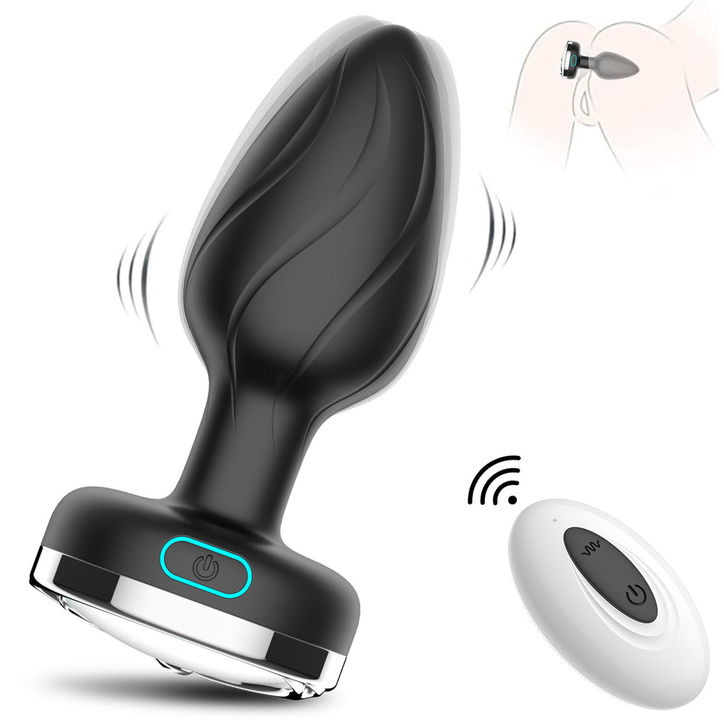 9.4" Light-Up Vibrating Anal Plug with Remote - 10-Speed USB Rechargeable Long Butt Plug