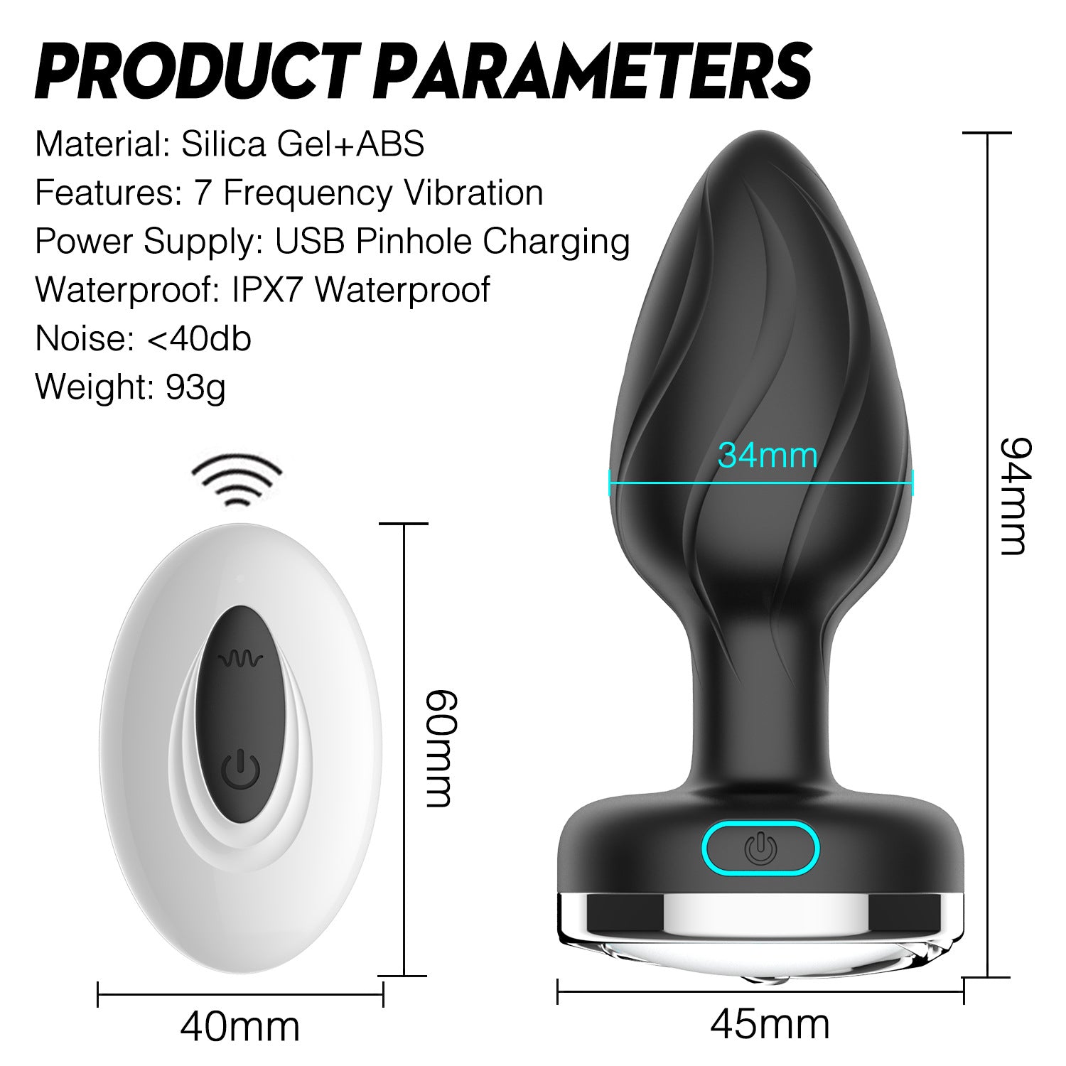 9.4" Light-Up Vibrating Anal Plug with Remote - 10-Speed USB Rechargeable Long Butt Plug