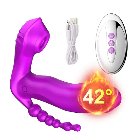 Luxury Warming Massager – 7-Mode Suction & Vibration with Wireless Remote