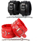 Premium Adjustable Leather Cuffs with Soft Fluff Lining – 126g Erotic Wrist Restraints – Comfortable Faux Fur Bondage Handcuffs