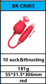 Dual-Action Suction & Thrusting Vibrator – 10 Modes Body-Safe Silicone Massager