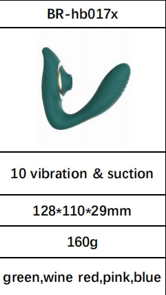 2-in-1 Suction & Vibration Massager – 100 Sensation Patterns USB Rechargeable Silicone Toy
