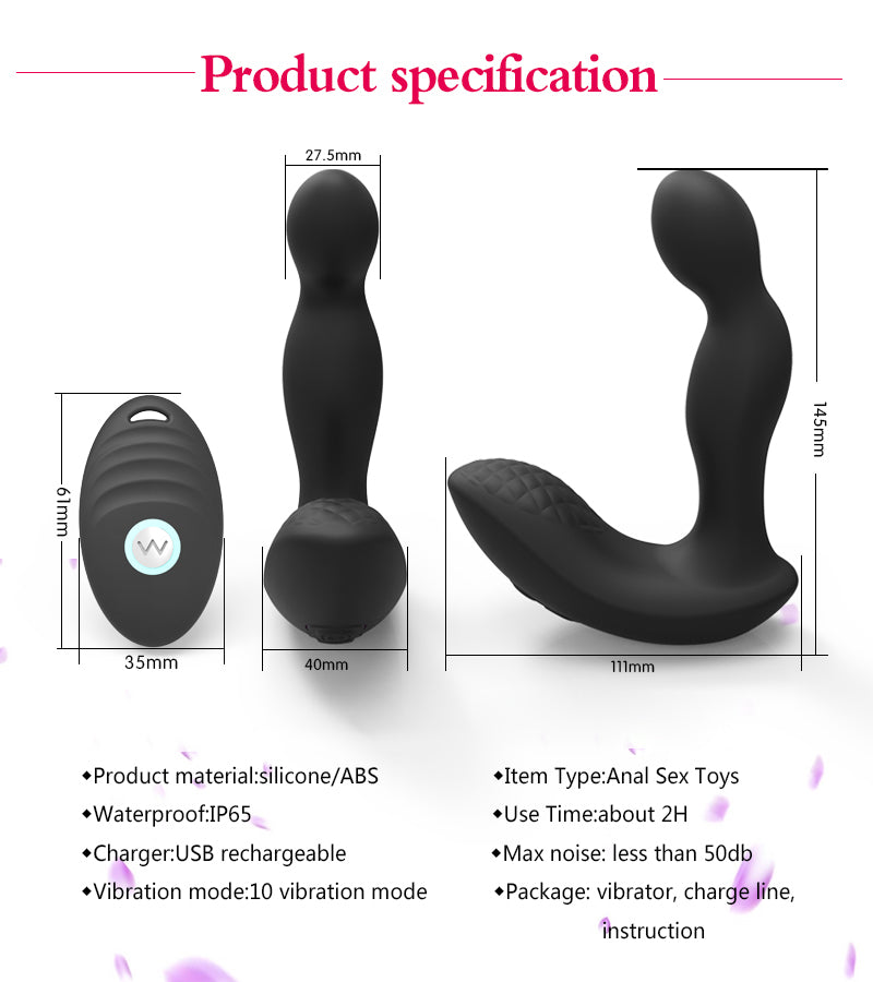 Dual Motor Remote Control Anal Plug - 10-Speed Weighted 280g Vibrating Prostate Massager