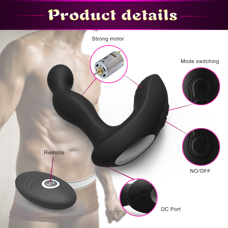 Dual Motor Remote Control Anal Plug - 10-Speed Weighted 280g Vibrating Prostate Massager