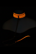 Premium 35x4cm Glow-in-the-Dark Collar – 168g Luminous BDSM Neck Choker – Neon Neon Erotic Restraint Accessory - Black