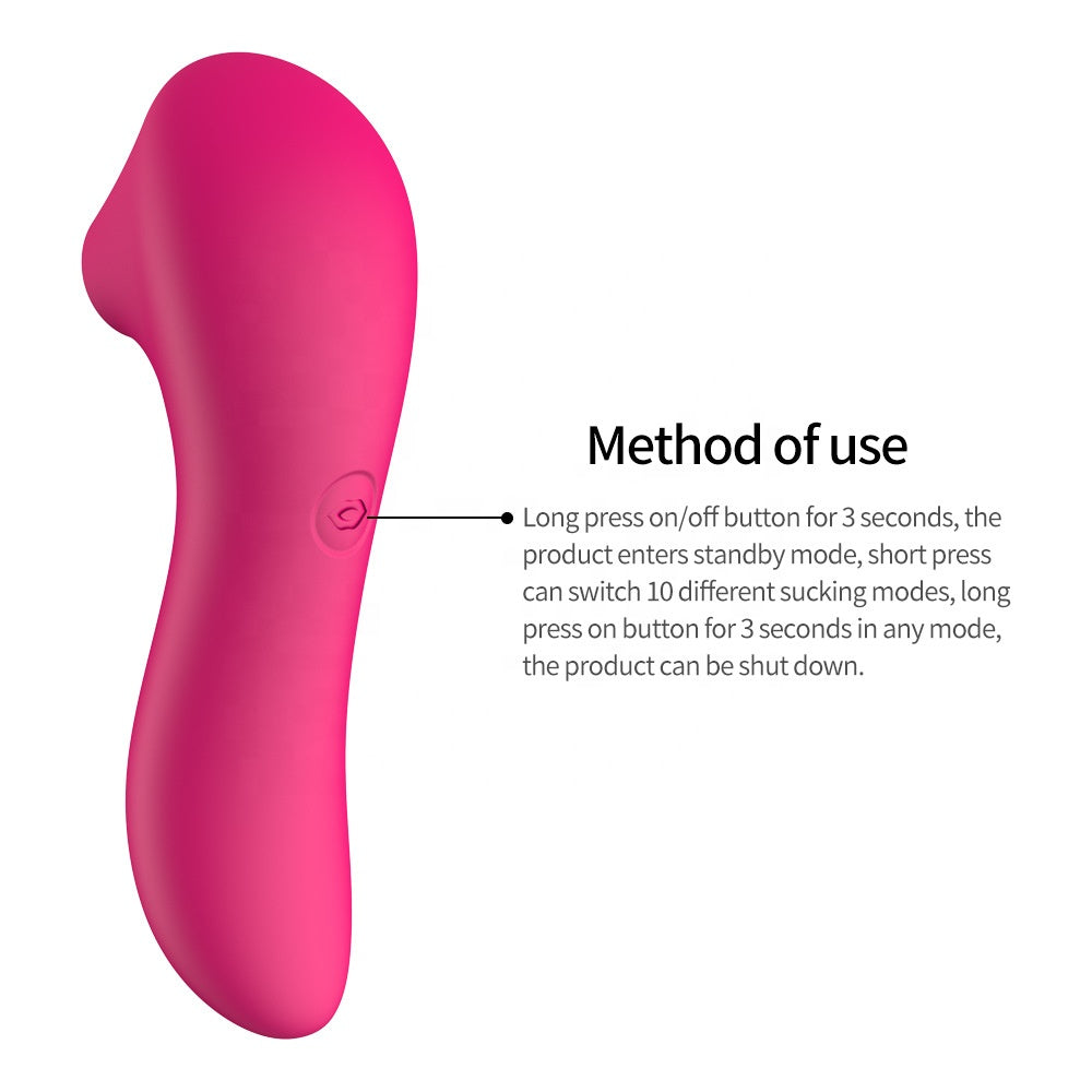 2-in-1 Suction & Vibration Massager – Compact USB Rechargeable Silicone Device