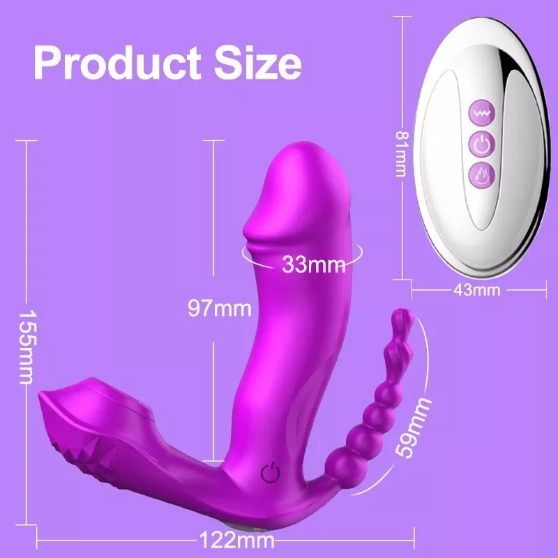 Luxury Warming Massager – 7-Mode Suction & Vibration with Wireless Remote