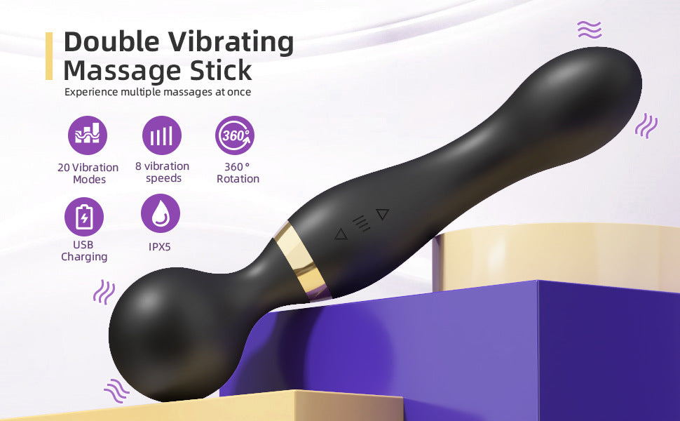 Double Power Intimate Massager – Dual Motor USB Rechargeable Silicone Device