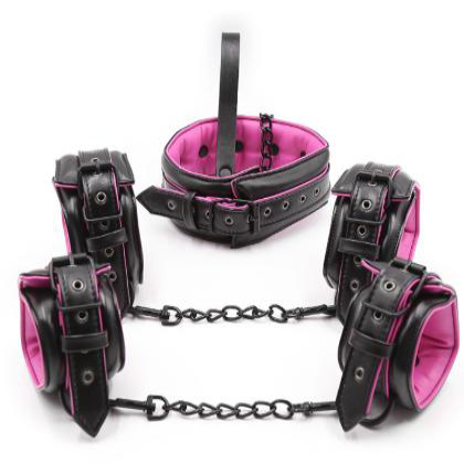 Premium Adjustable Bondage Set - Choker, Wrist & Ankle Cuffs Restraint Kit (675g)